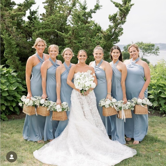 BHLDN Ruby Twist Halter Satin Gown - Picture 3 of 7